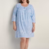 Miss Elaine Soft Interlock Knit Winter Short Nighty – Blue Multi Paisley (Style: 217855-X133)