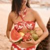 Seafolly Mayflower Halter Bandeau Bikini – Cosmo Red