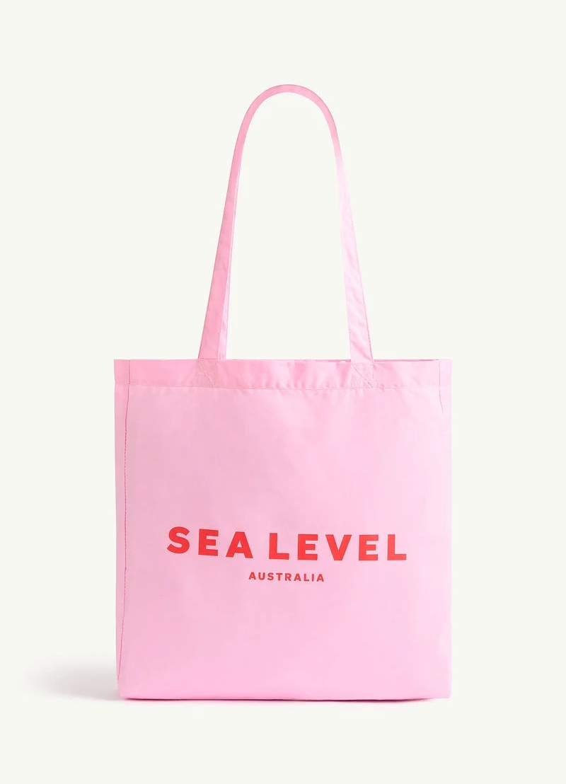 Sea Level Logo Cotton Beach Tote - Pink