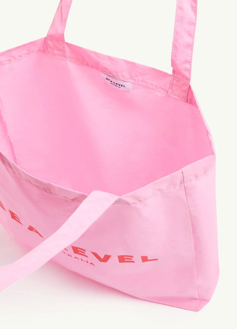 Sea Level Logo Cotton Beach Tote - Pink