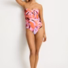 Sea Level Neon Wave Twist Bandeau One Piece Swimsuit – Berry