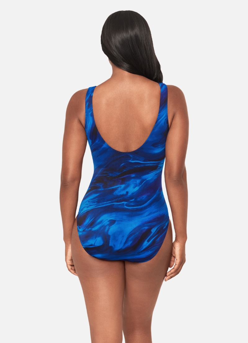 Miraclesuit It's A Wrap One Piece in Stellar Nova – back view on model