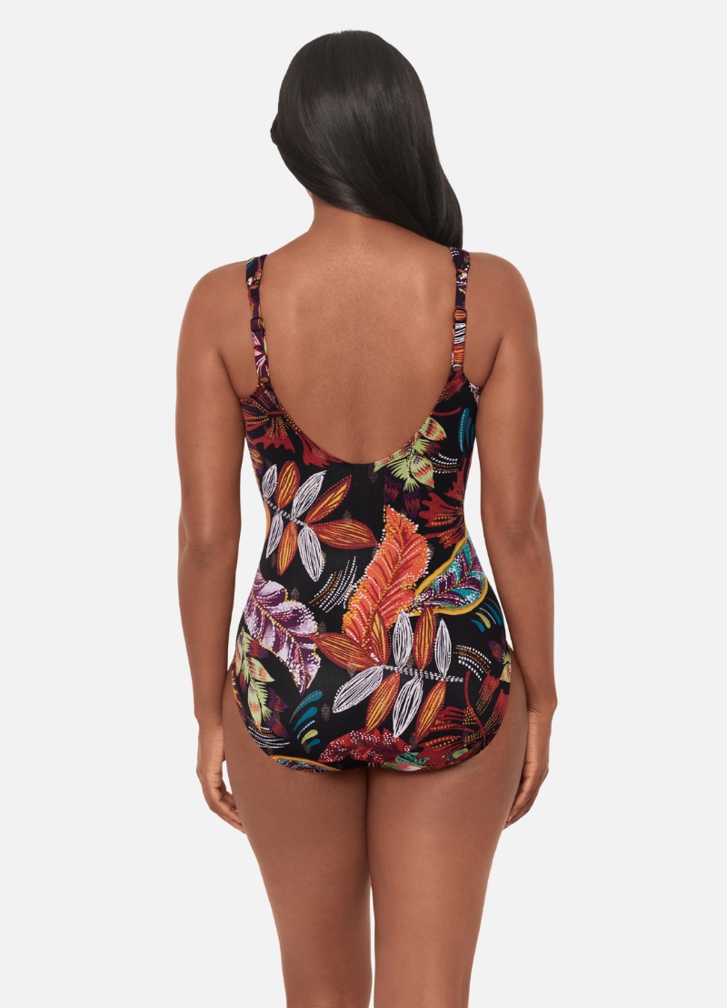 Miraclesuit Madero One Piece in Pluma – back view on model