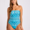 Seafolly Drift Club Bandana DD Bandeau One Piece – Turquoise Sea