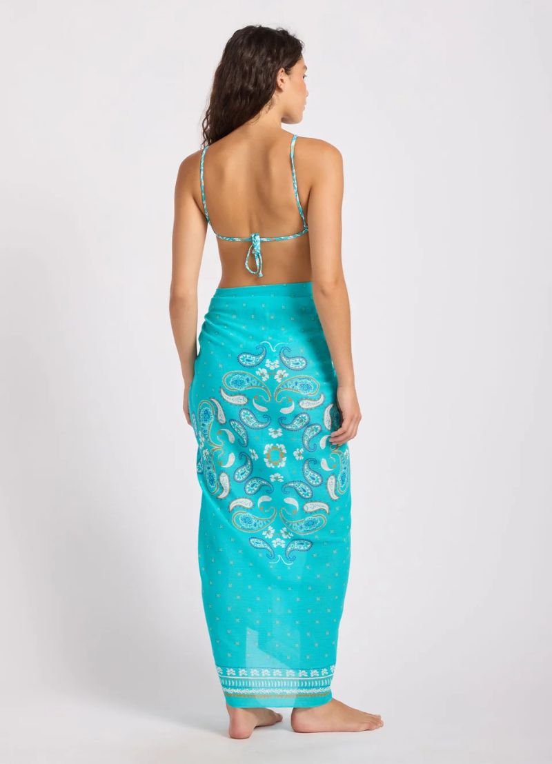 Seafolly Drift Club Bandana Sarong – Turquoise Sea